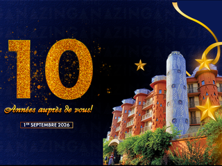 A l'occasion de son dixième anniversaire, l'Hôtel Zingana vous remercie pour dix années d'excellents services à vos côtés